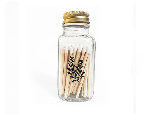 Sage 2" White Match Jar | Botanical Match Holder