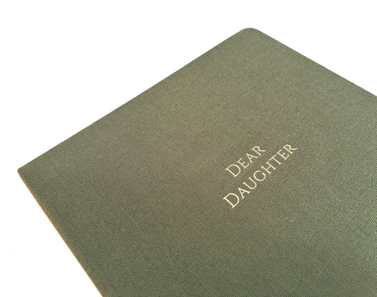 Dear Daughter Foil Embossed Square Linen Notebook | Gold on Olive