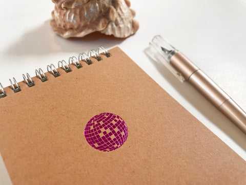 Foil Embossed Disco Ball Small Top Spiral Notebook - Studio Portmanteau