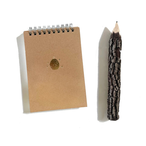 Foil Embossed Buzzing Beehive Small Top Spiral Notebook - Studio Portmanteau