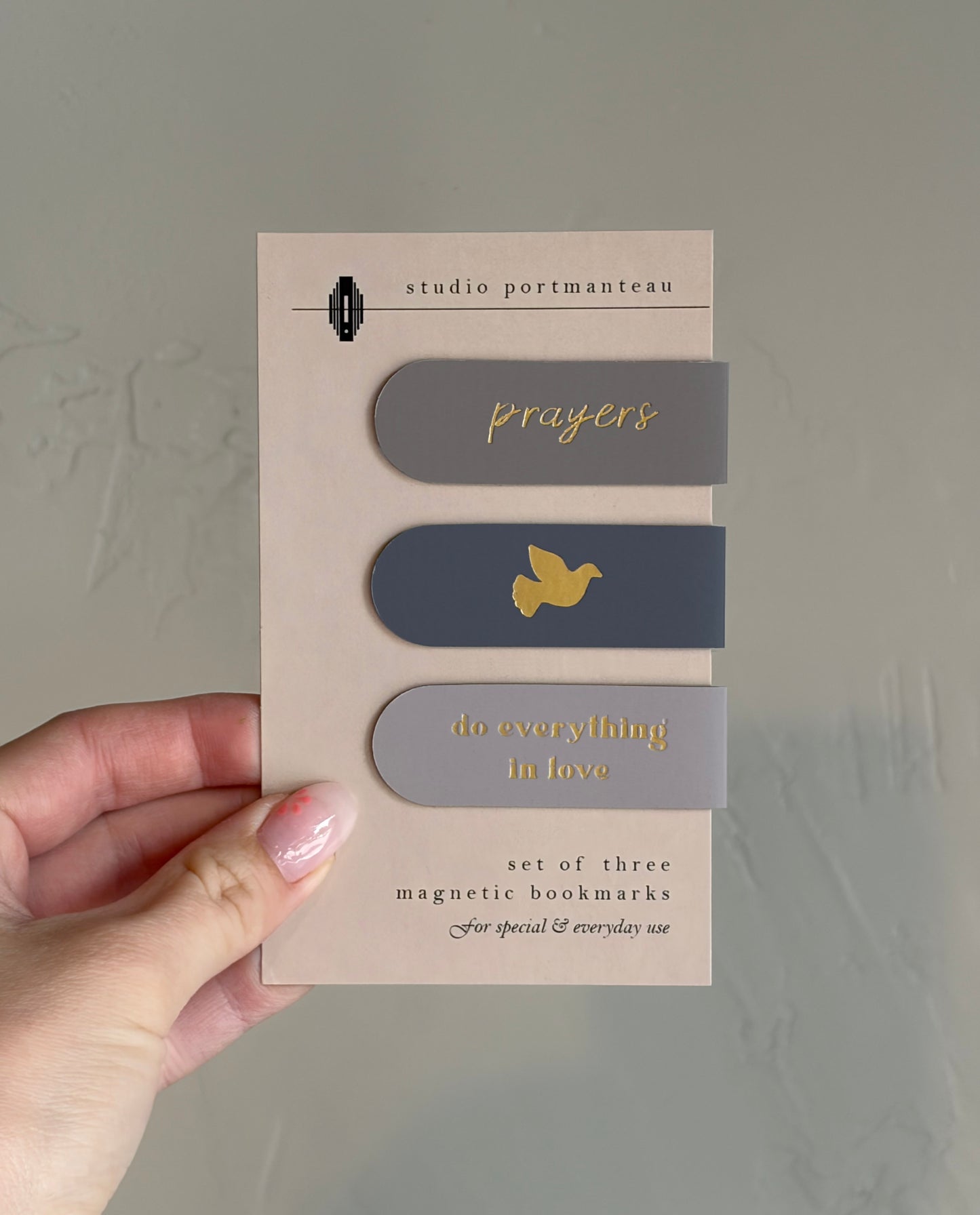 Prayers Gold Foil Magnetic Bookmark Trio | Devotional Gift