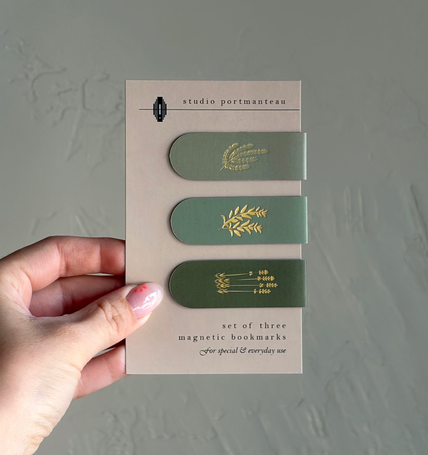 Culinary Herbs Gold Foil Magnetic Bookmark Trio | Chef Gift