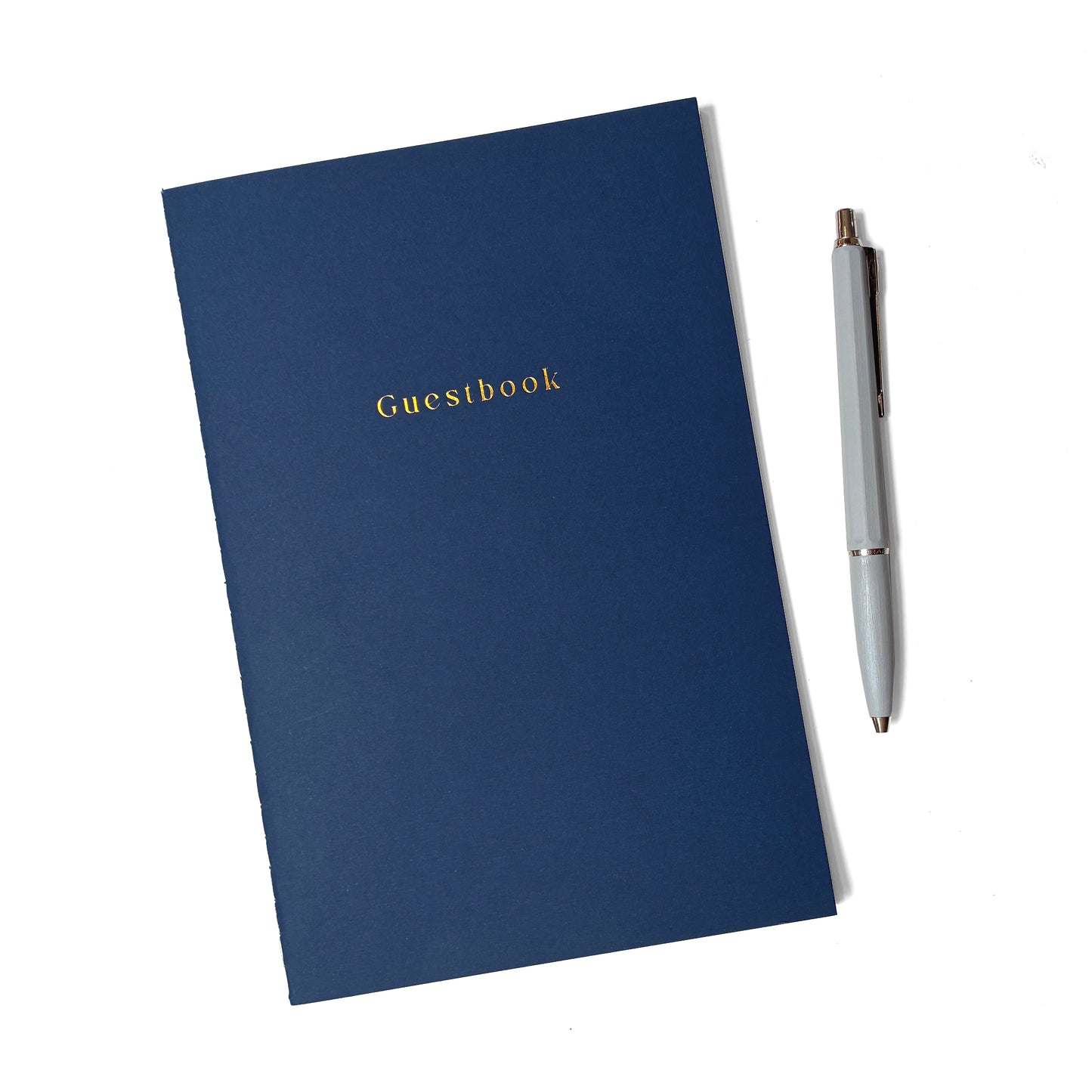 Saddle Stitch Guestbook | Classic Navy Blue Guest Log Book