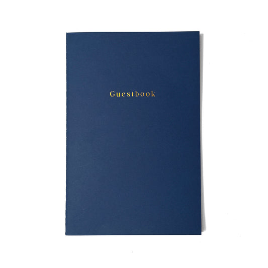 Saddle Stitch Guestbook | Classic Navy Blue Guest Log Book