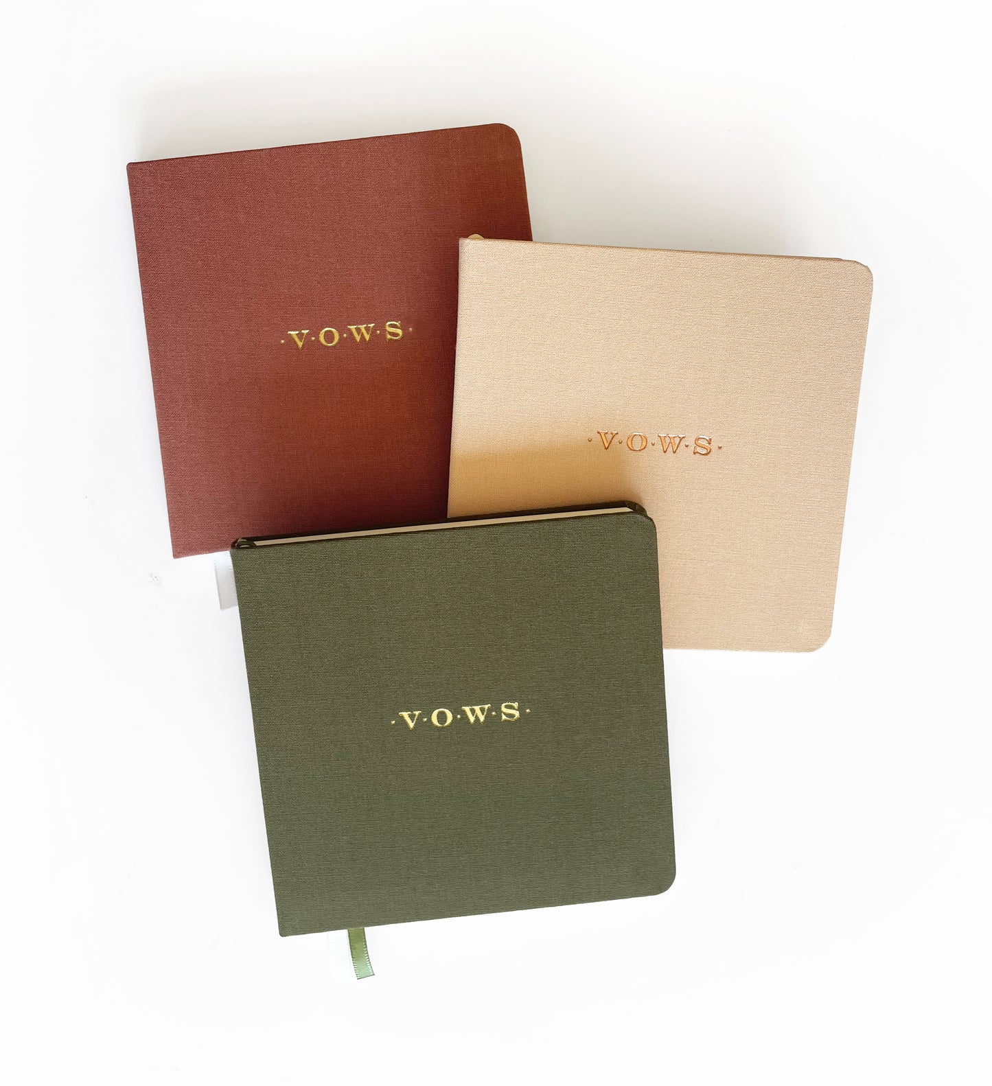 Wedding Vows Foil Embossed Square Linen Notebook