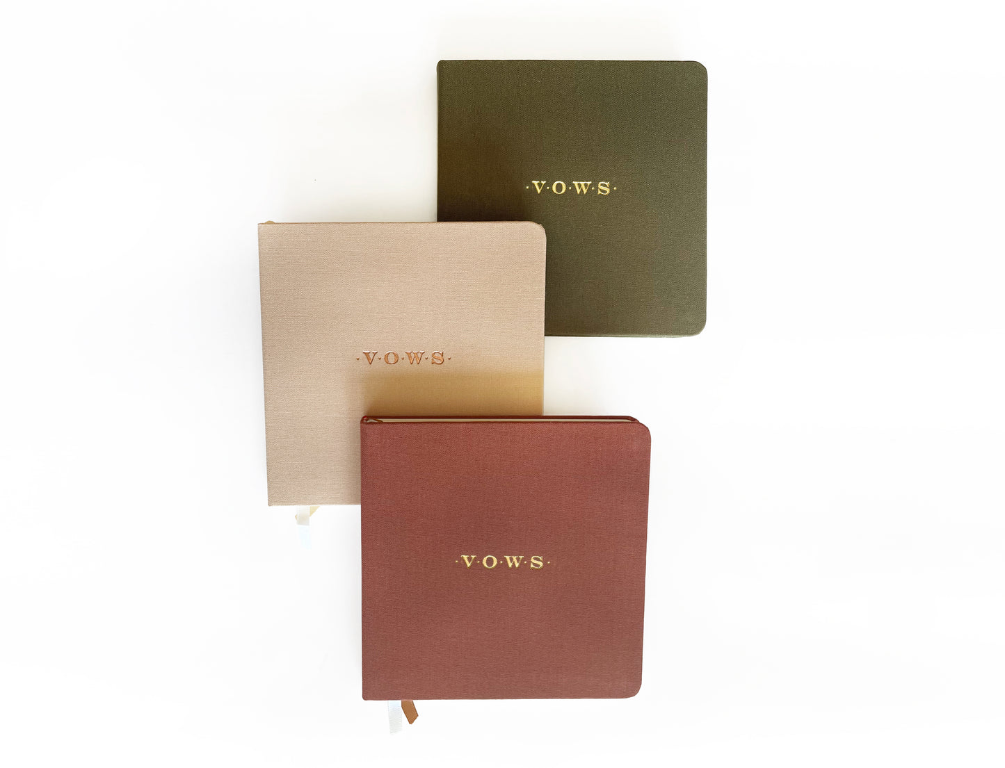 Wedding Vows Foil Embossed Square Linen Notebook