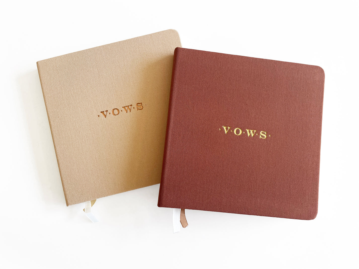 Wedding Vows Foil Embossed Square Linen Notebook
