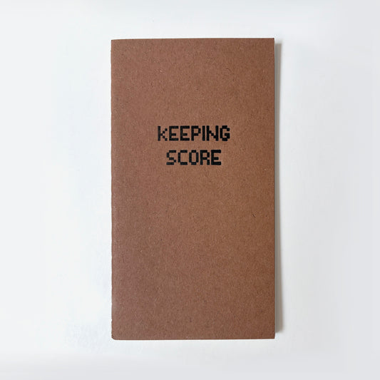 Keeping Score Mini Saddle Stitch Notebook | Game Night Scorekeeping Log Book