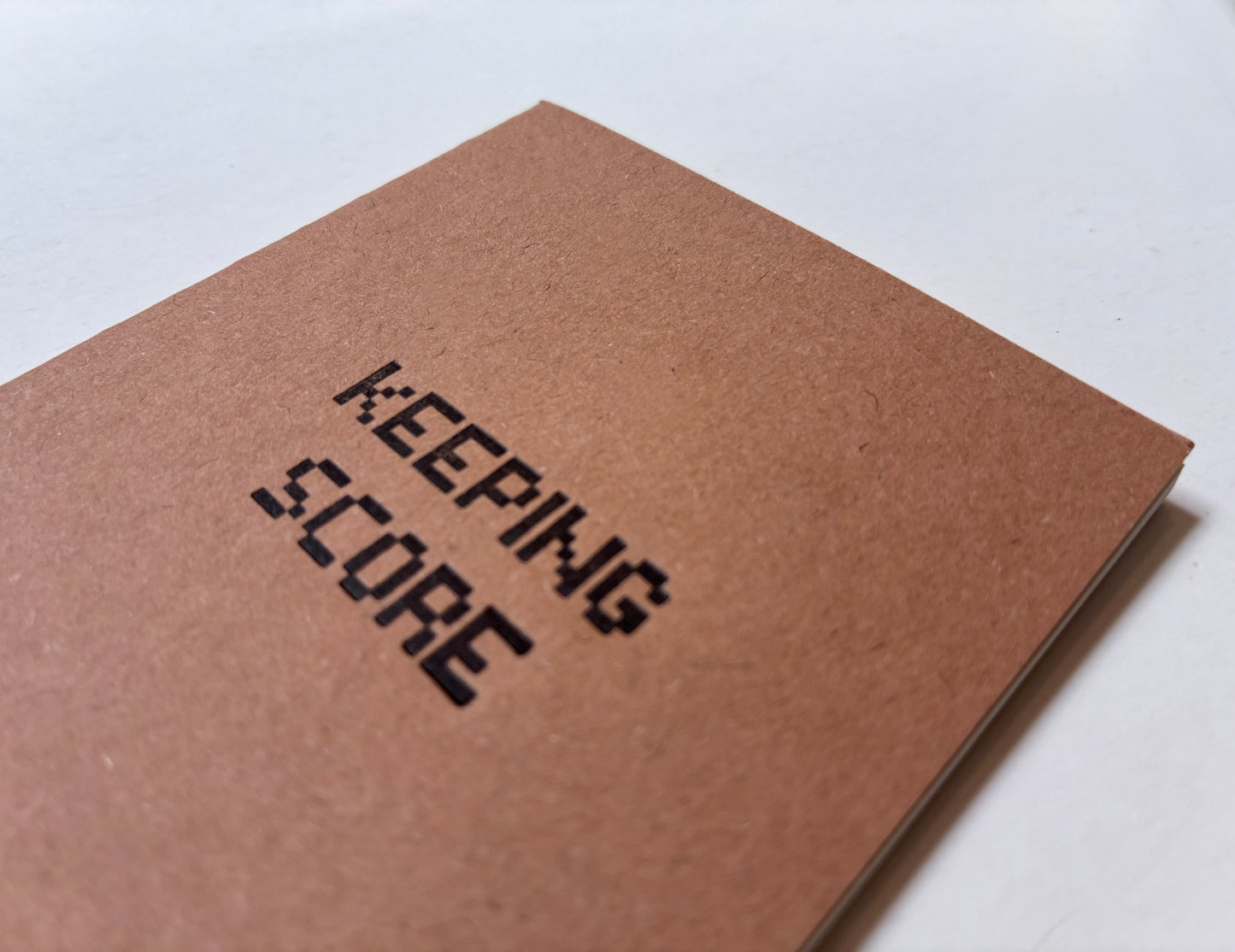 Keeping Score Mini Saddle Stitch Notebook | Game Night Scorekeeping Log Book