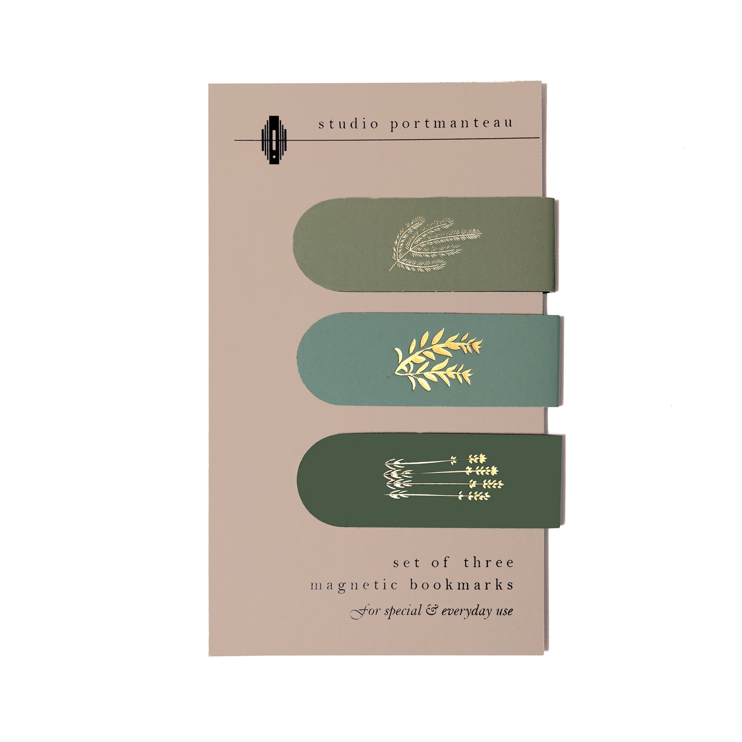 Culinary Herbs Gold Foil Magnetic Bookmark Trio | Chef Gift