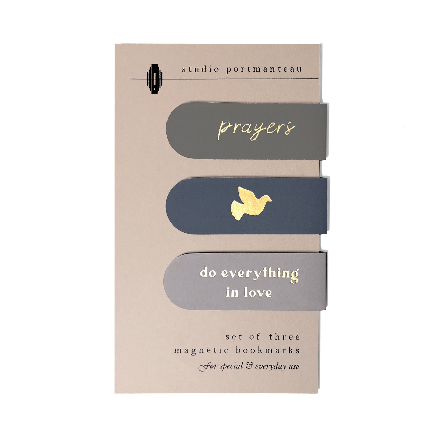 Prayers Gold Foil Magnetic Bookmark Trio | Devotional Gift