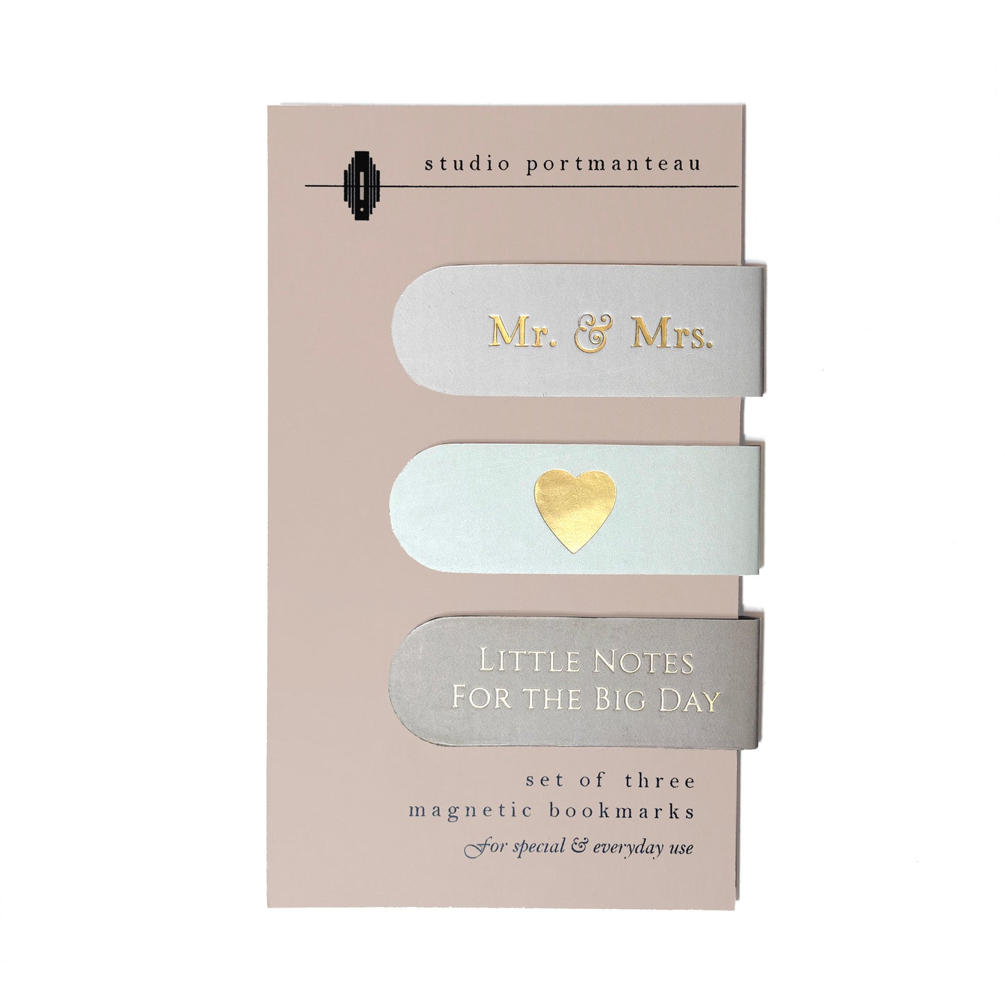 Wedding Magnetic Bookmark Trio | Embossed Engagement Gift