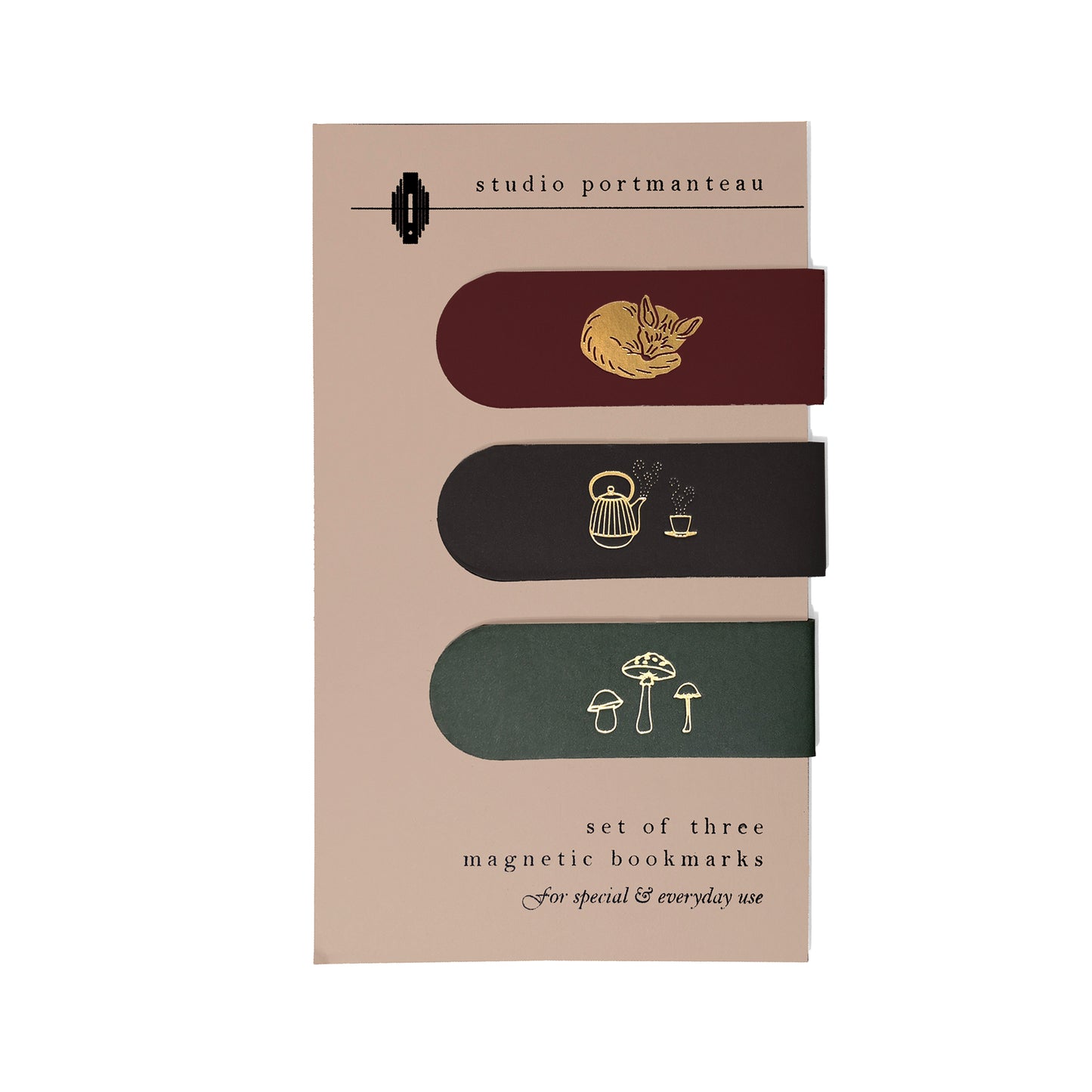 Woodland Treasures Gold Foil Magnetic Bookmark Trio