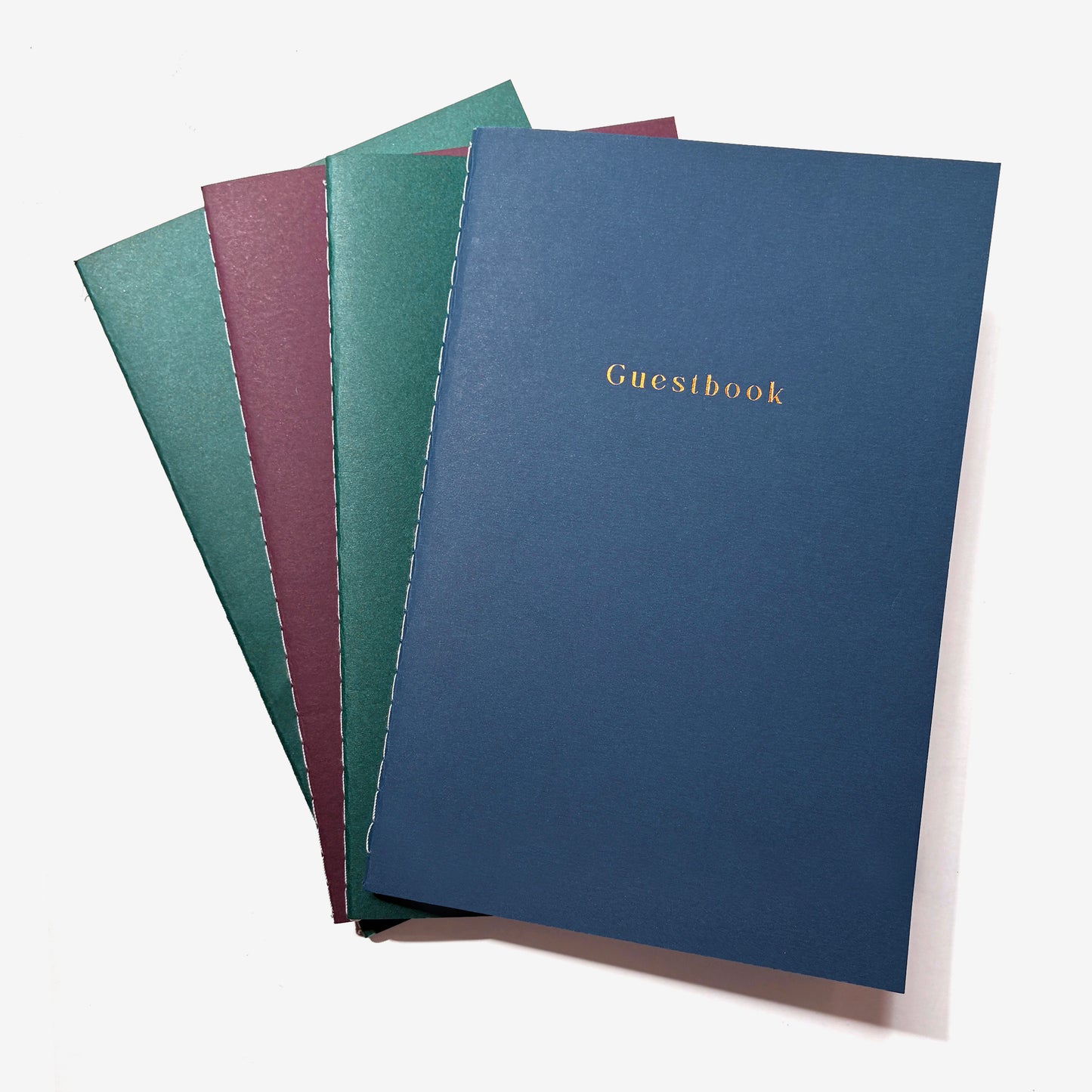 Saddle Stitch Guestbook | Classic Navy Blue Guest Log Book