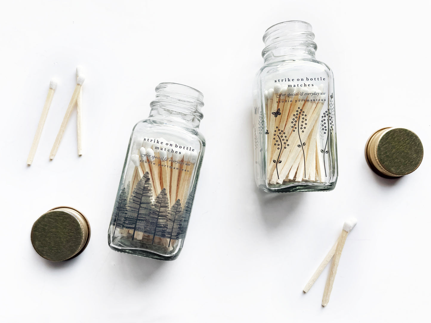 Classic Heart 2" White Match Jar | Pretty Match Holder