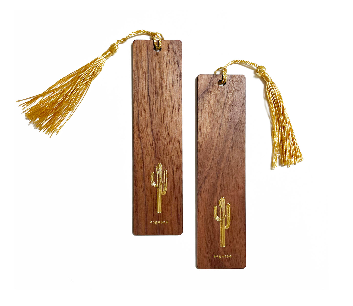 Custom Logo or Text Foil Embossed Walnut Wood Bookmark