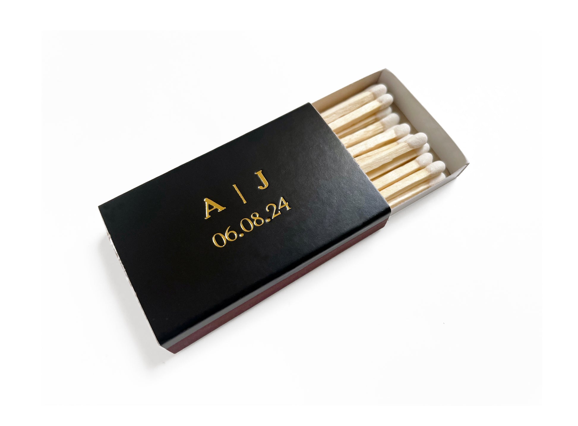 Custom Text Foil Embossed Matchboxes - Studio Portmanteau