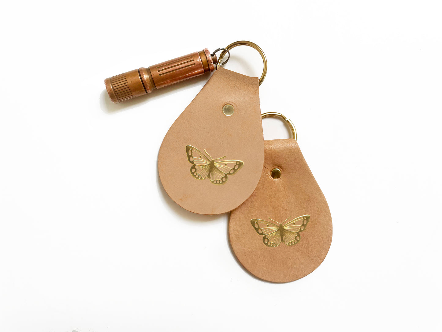 Embossed Tiny Treasure Leather Keychain