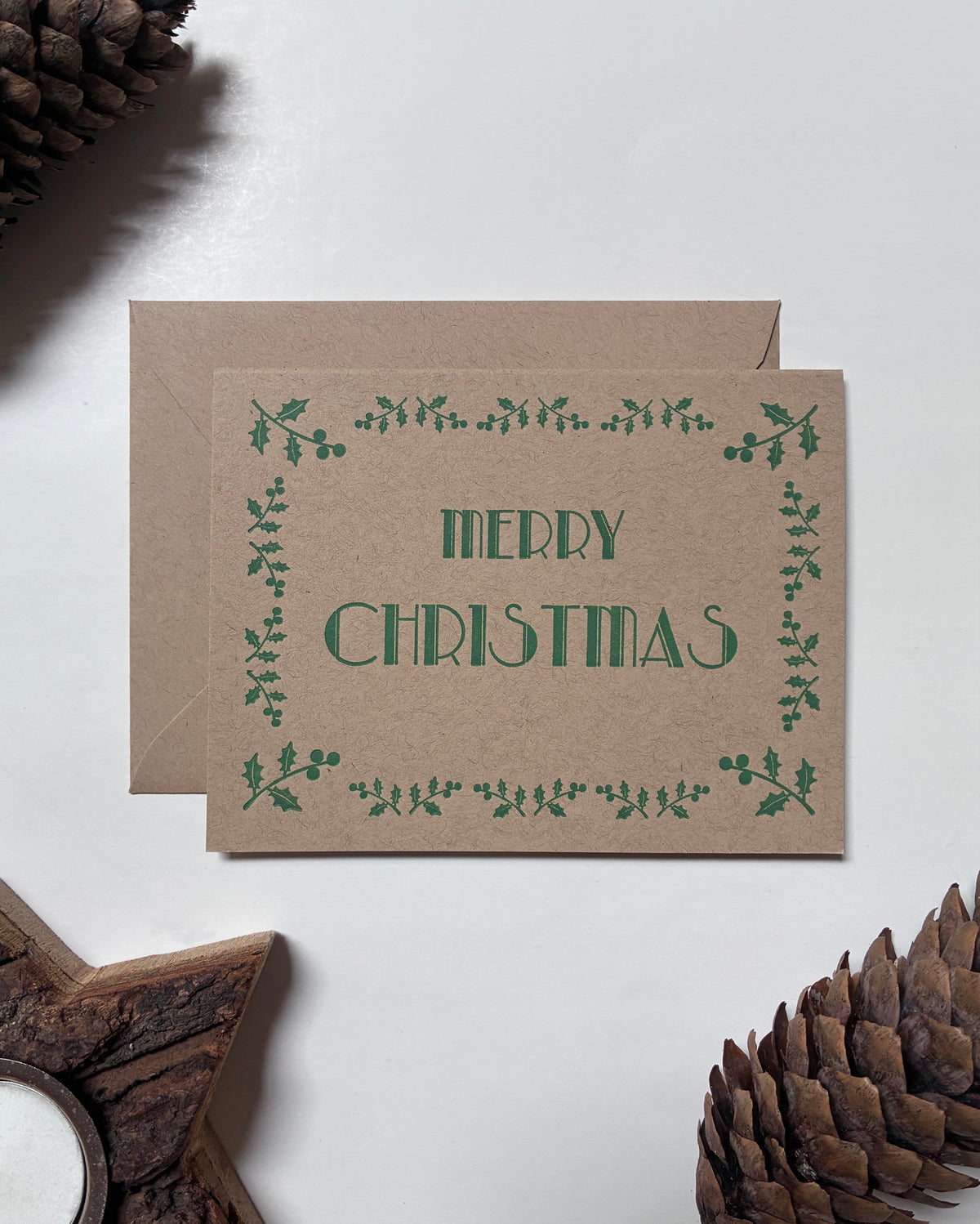 Merry Christmas Letterpress Greeting Card | Holiday Note