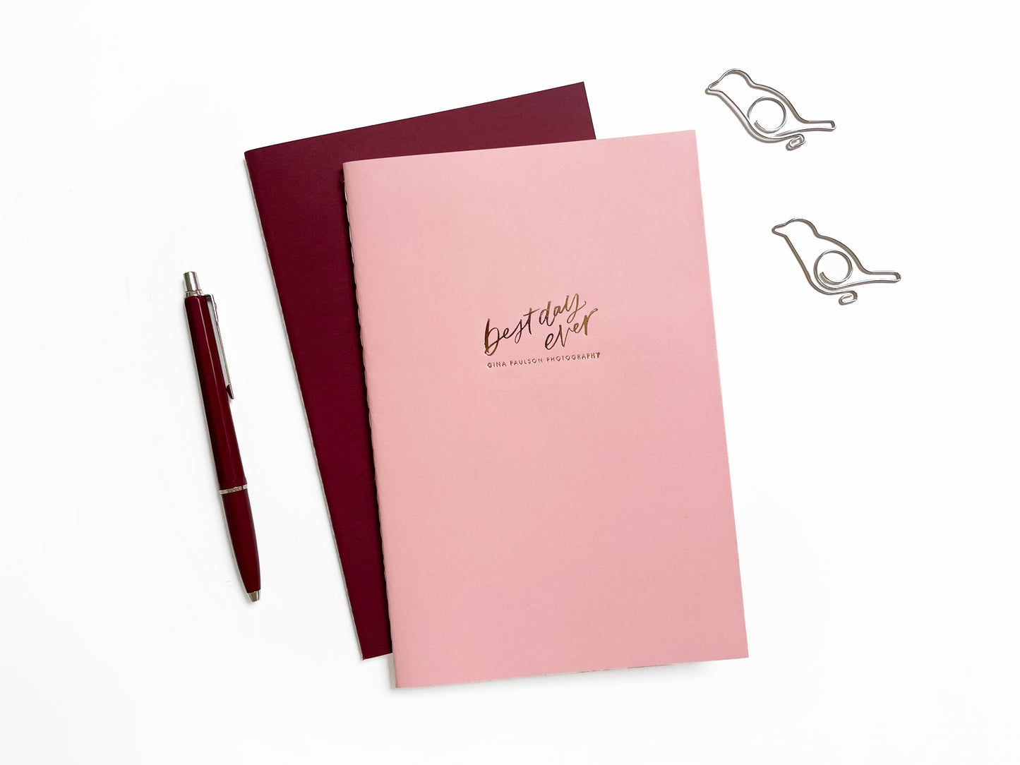 Set of (60) Custom Logo Foil Embossed Large Saddle Stitch Notebook