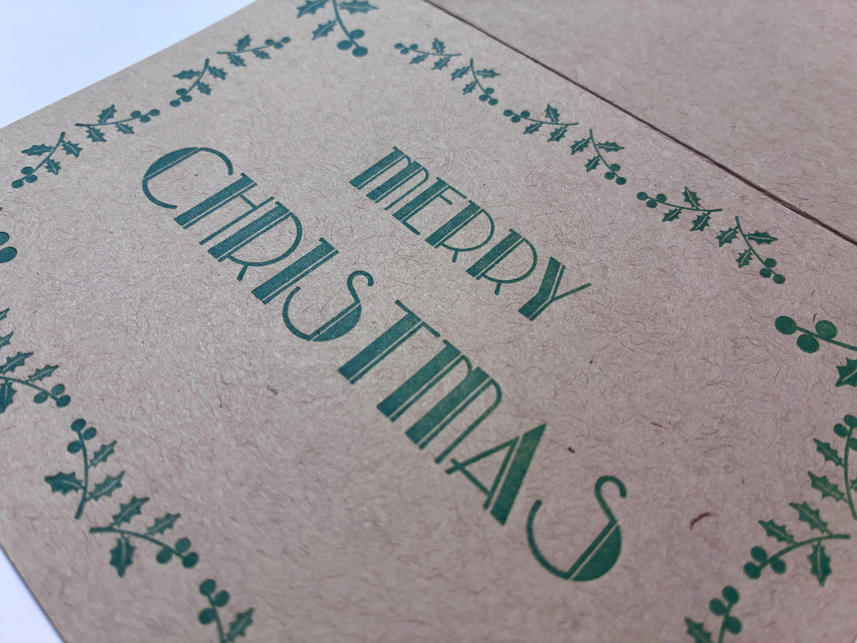 Merry Christmas Letterpress Greeting Card | Holiday Note