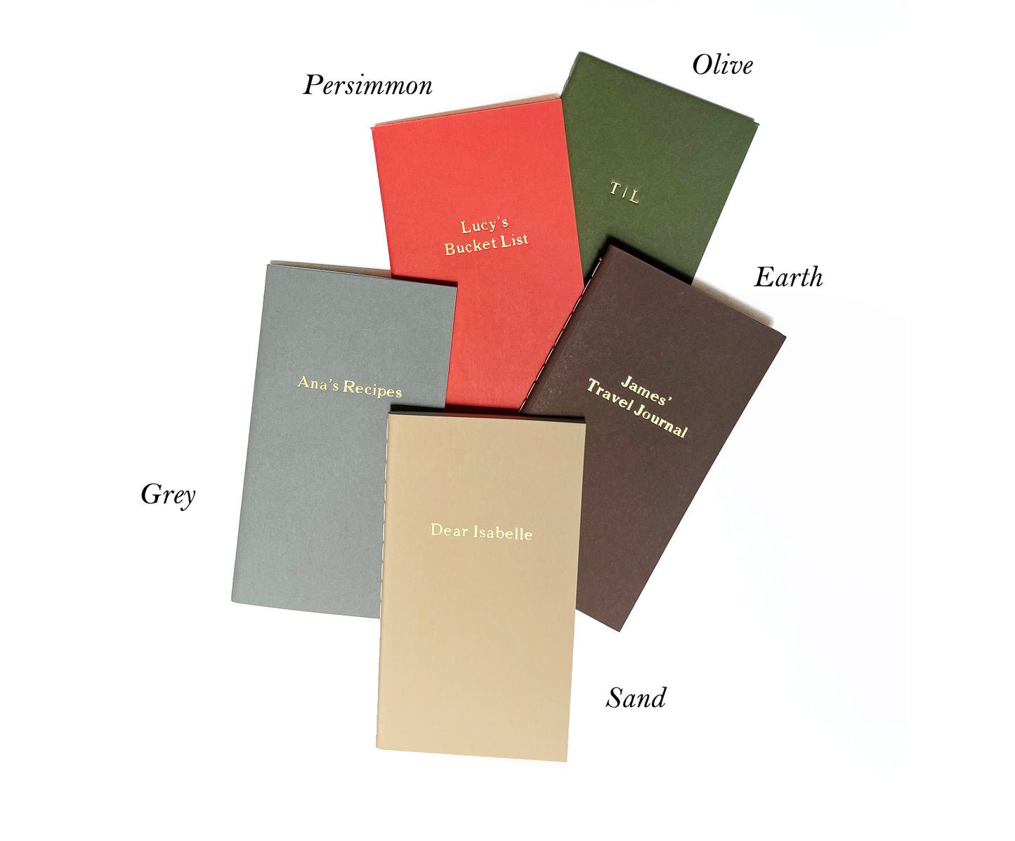 Custom Logo Foil Embossed Mini Saddle Stitch Notebooks - Earth Tones
