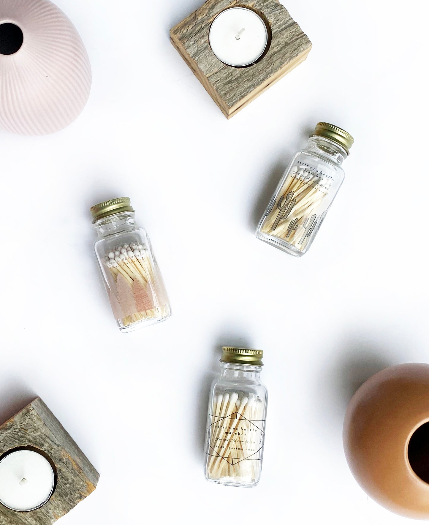 Sage 2" White Match Jar | Botanical Match Holder