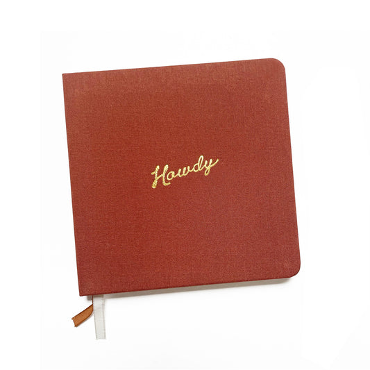 Howdy Foil Embossed Square Linen Notebook