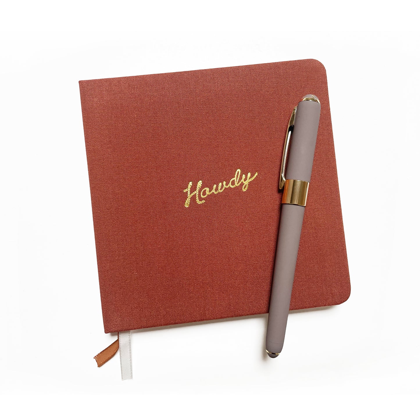 Howdy Foil Embossed Square Linen Notebook