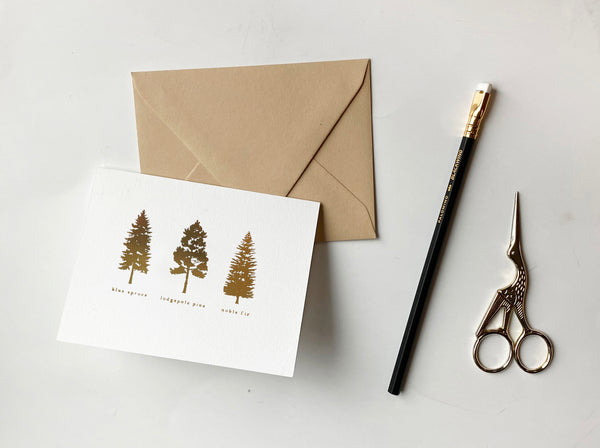 Golden Pines Greeting Card