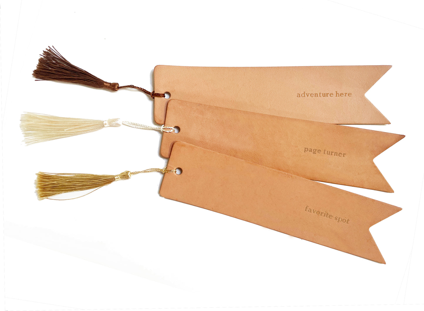 Custom Text Debossed Genuine Leather Bookmark | Bookish Gift
