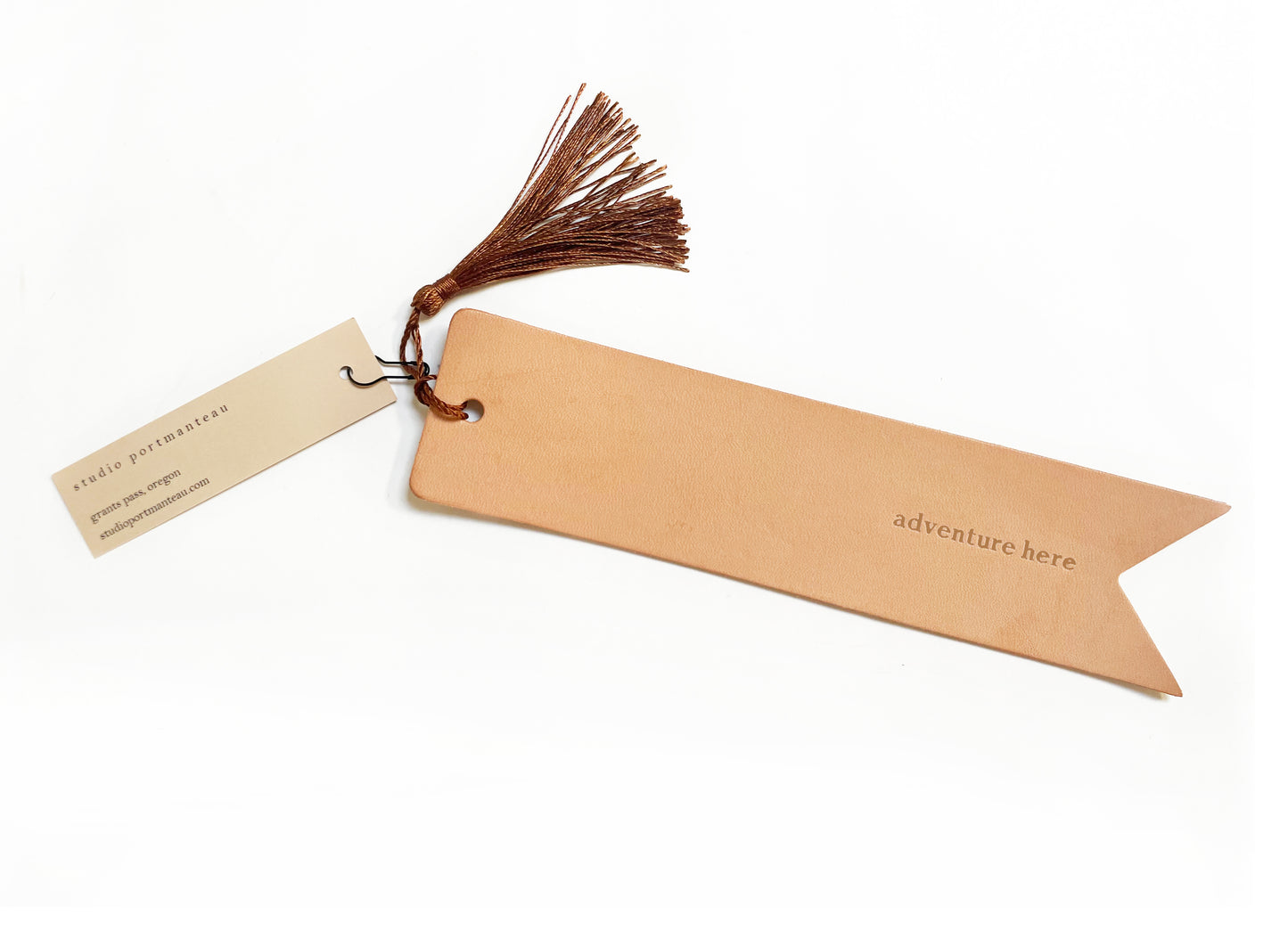 Custom Text Debossed Genuine Leather Bookmark | Bookish Gift