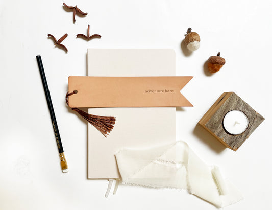 Custom Text Debossed Genuine Leather Bookmark | Bookish Gift