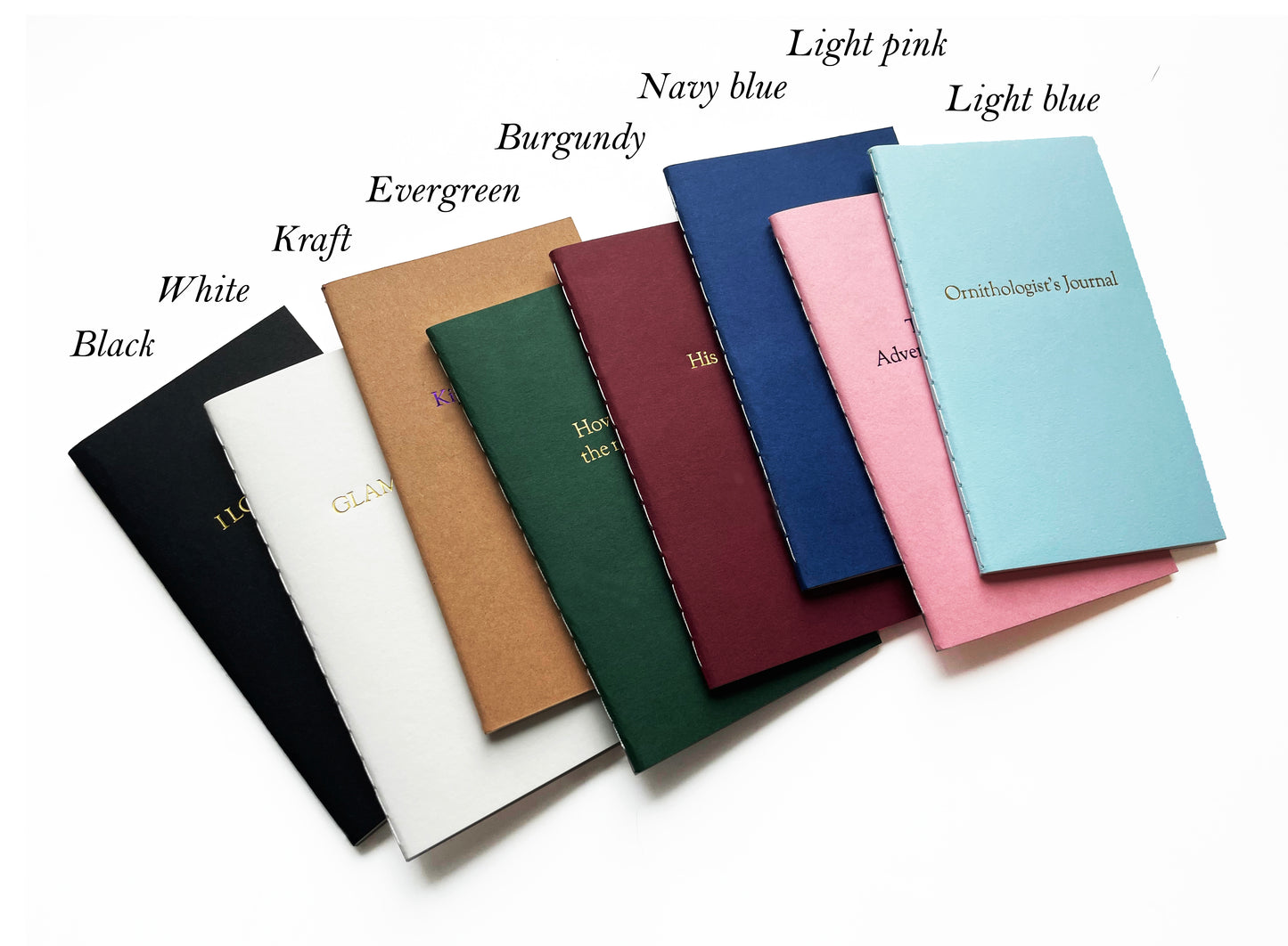 Set of (60) Custom Logo Foil Embossed Mini Saddle Stitch Notebooks