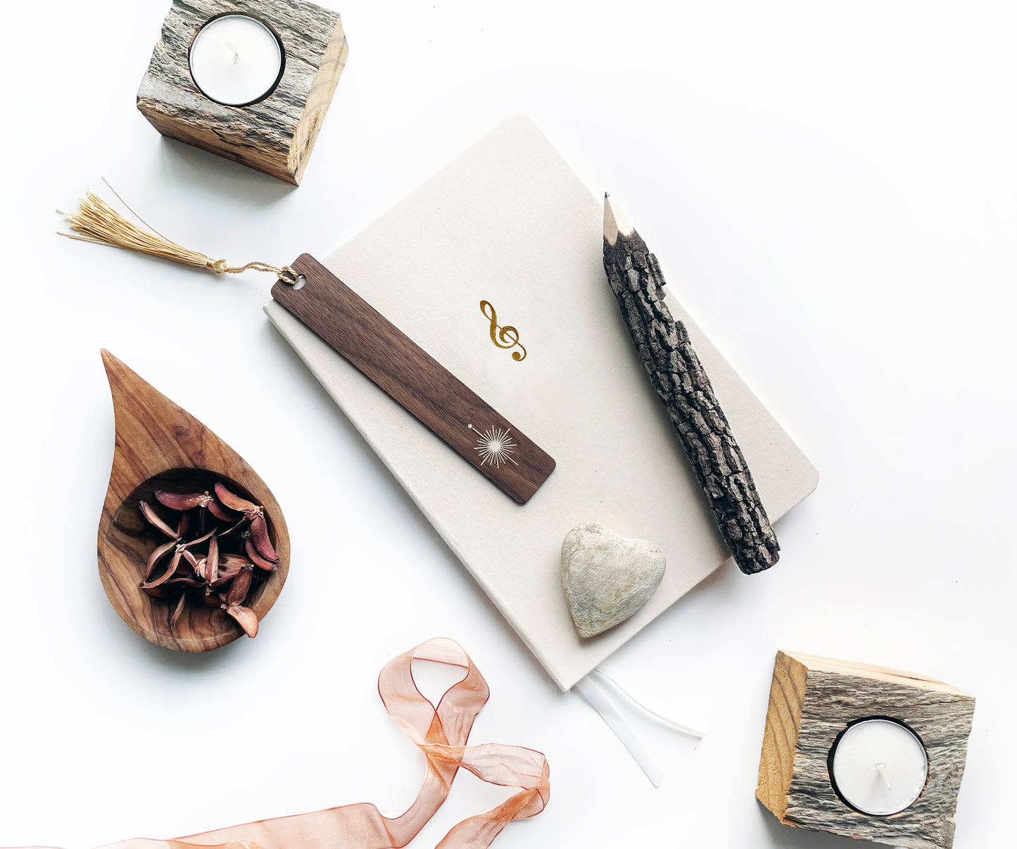 Custom Logo Foil Embossed Linen Notebooks | Neutral Tones