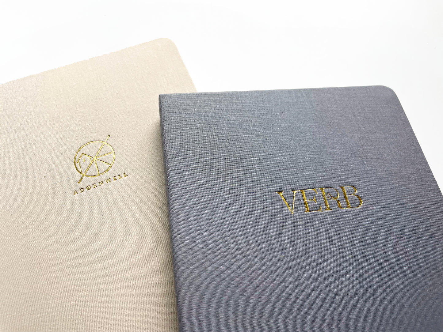 Custom Logo Foil Embossed Linen Notebooks | Neutral Tones