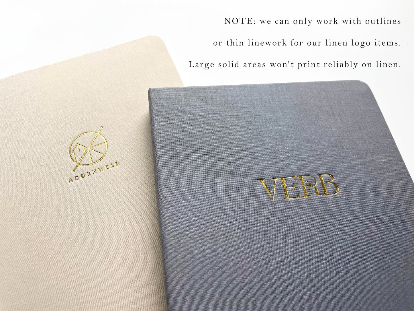 Custom Logo Foil Embossed Linen Notebook - Studio Portmanteau