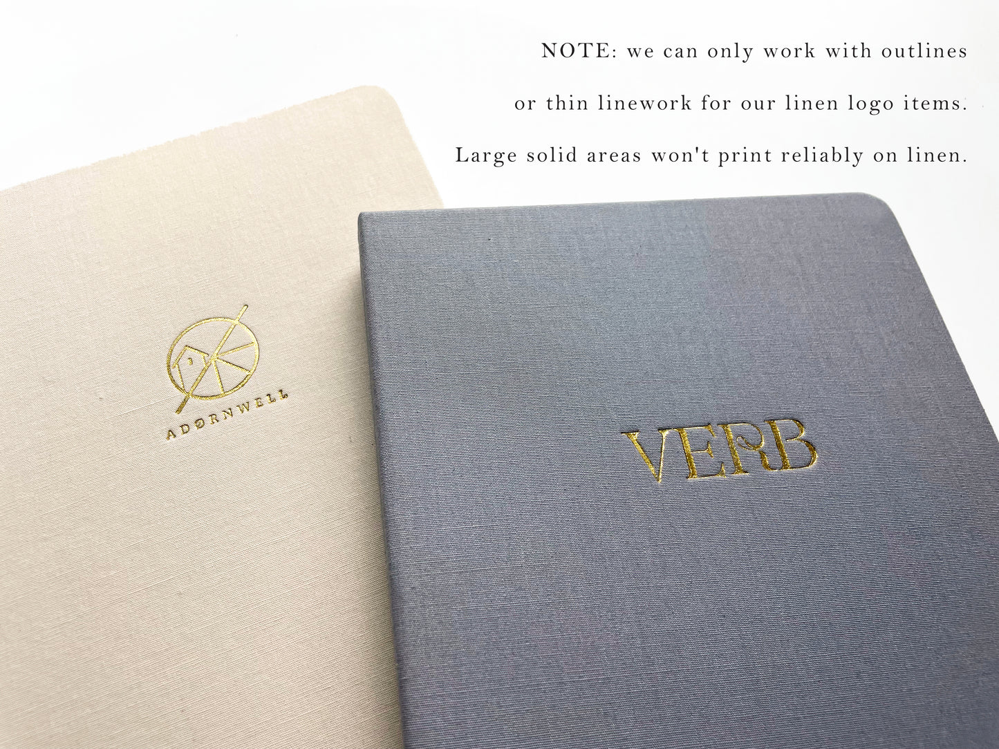 Custom Logo Foil Embossed Linen Notebooks | Neutral Tones