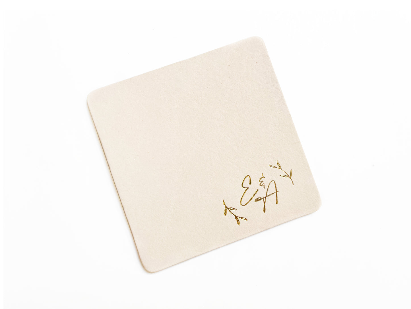 Foil Embossed Custom Logo Leather Coasters