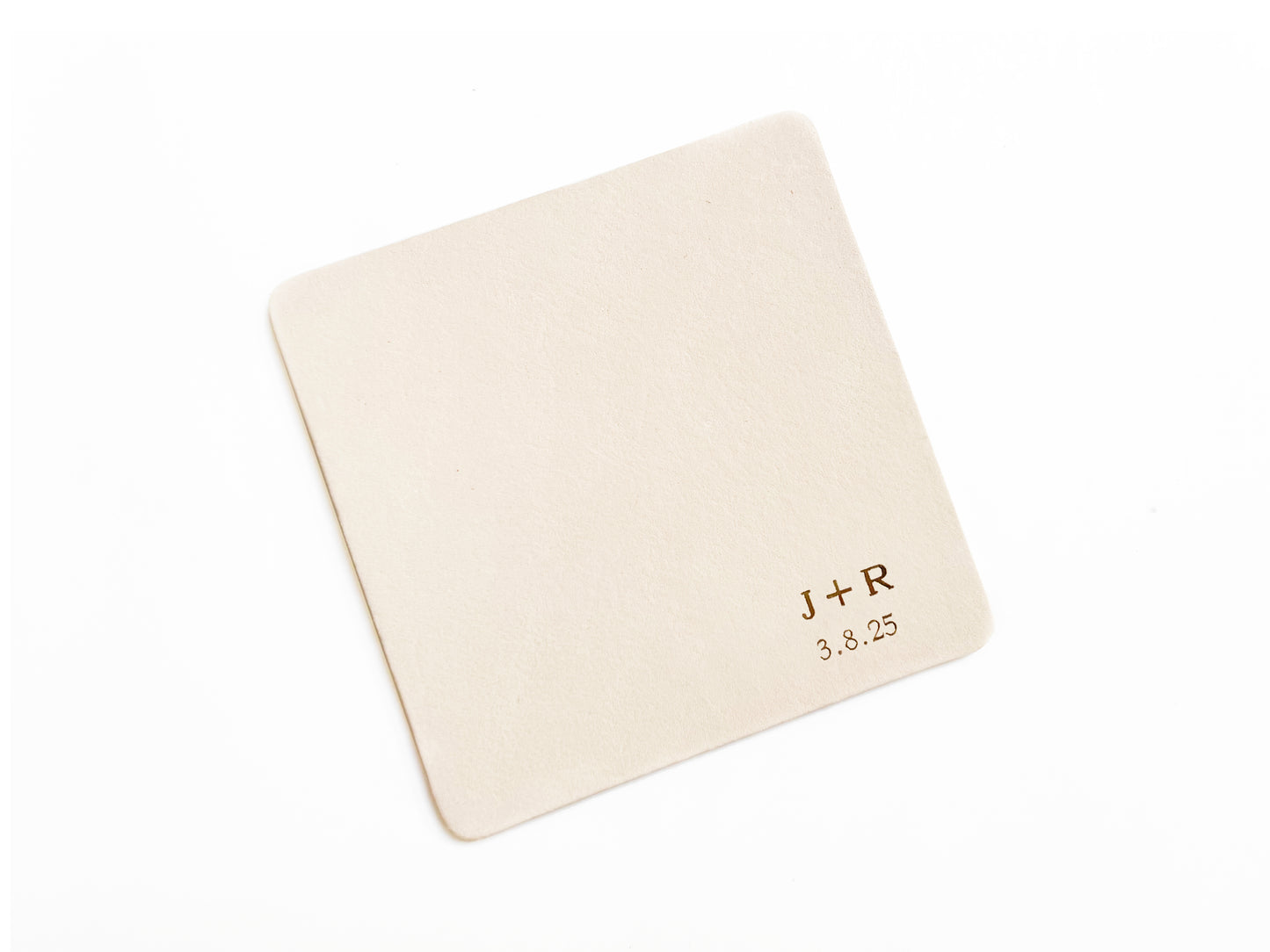 Foil Embossed Custom Text Leather Coasters