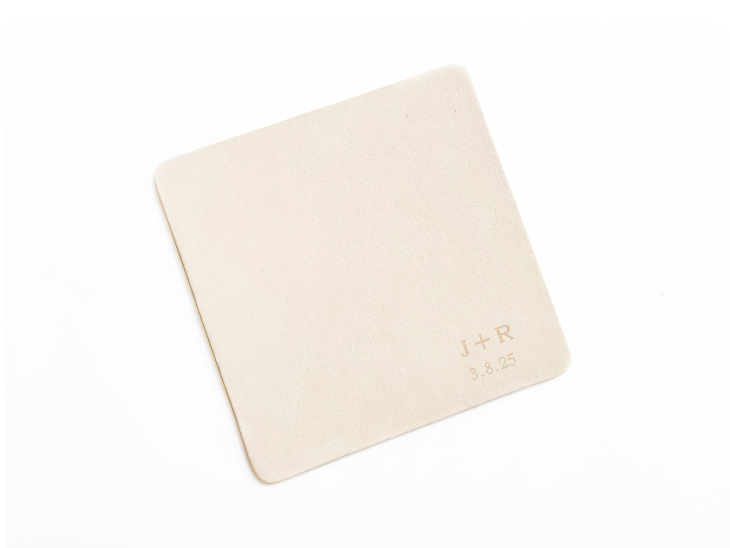 Custom Text Debossed Genuine Leather Beverage Coaster Set