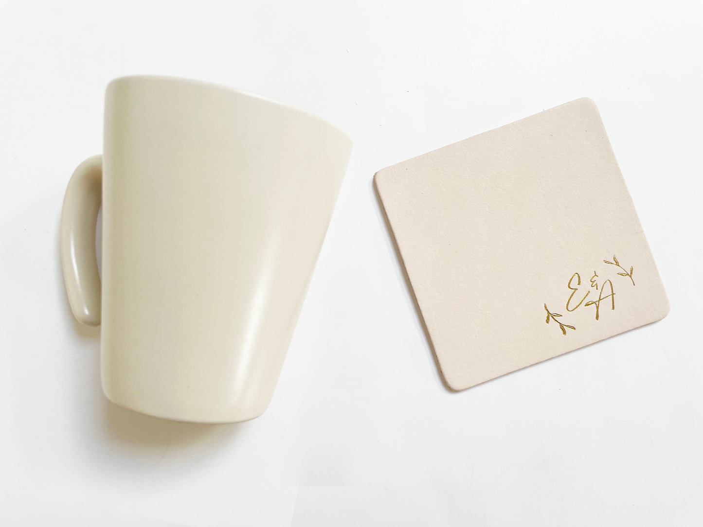 Foil Embossed Custom Logo Leather Coasters