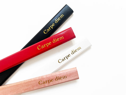 Carpe Diem Foil Embossed Carpenter Pencil