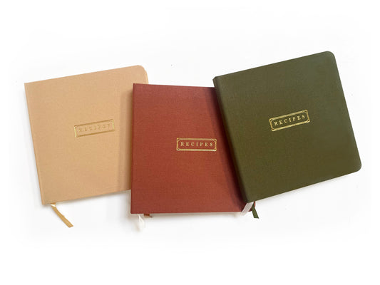 Foil Embossed Square Linen Recipe Book