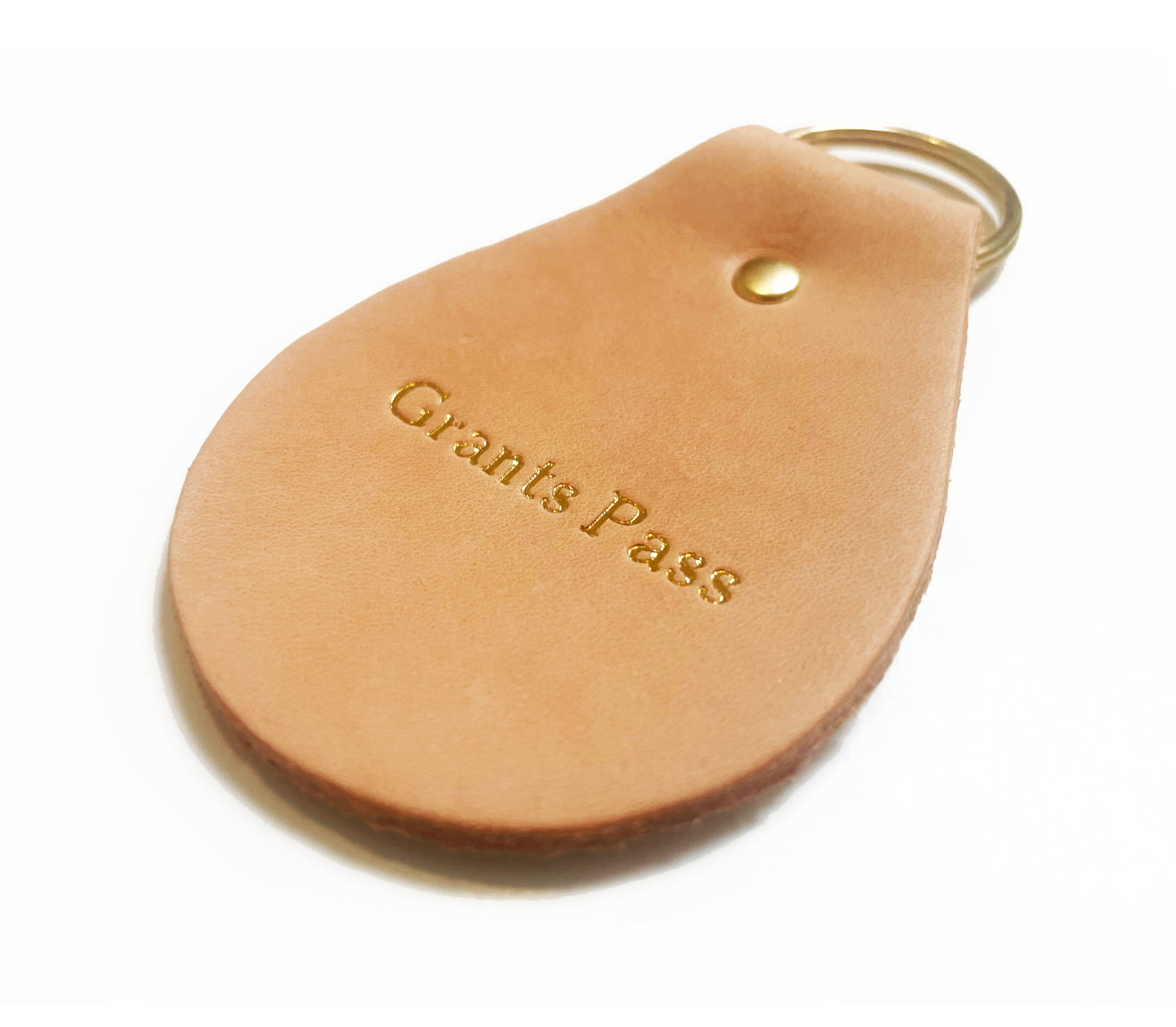 Foil Embossed Custom Text Leather Keychain