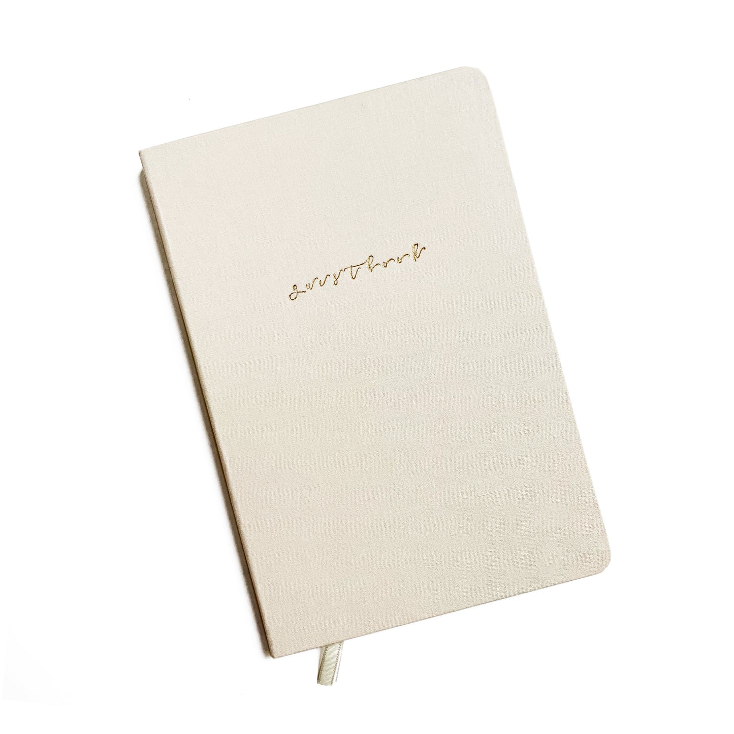 Blank Guestbook Foil Embossed Linen Notebook | Neutral Tones