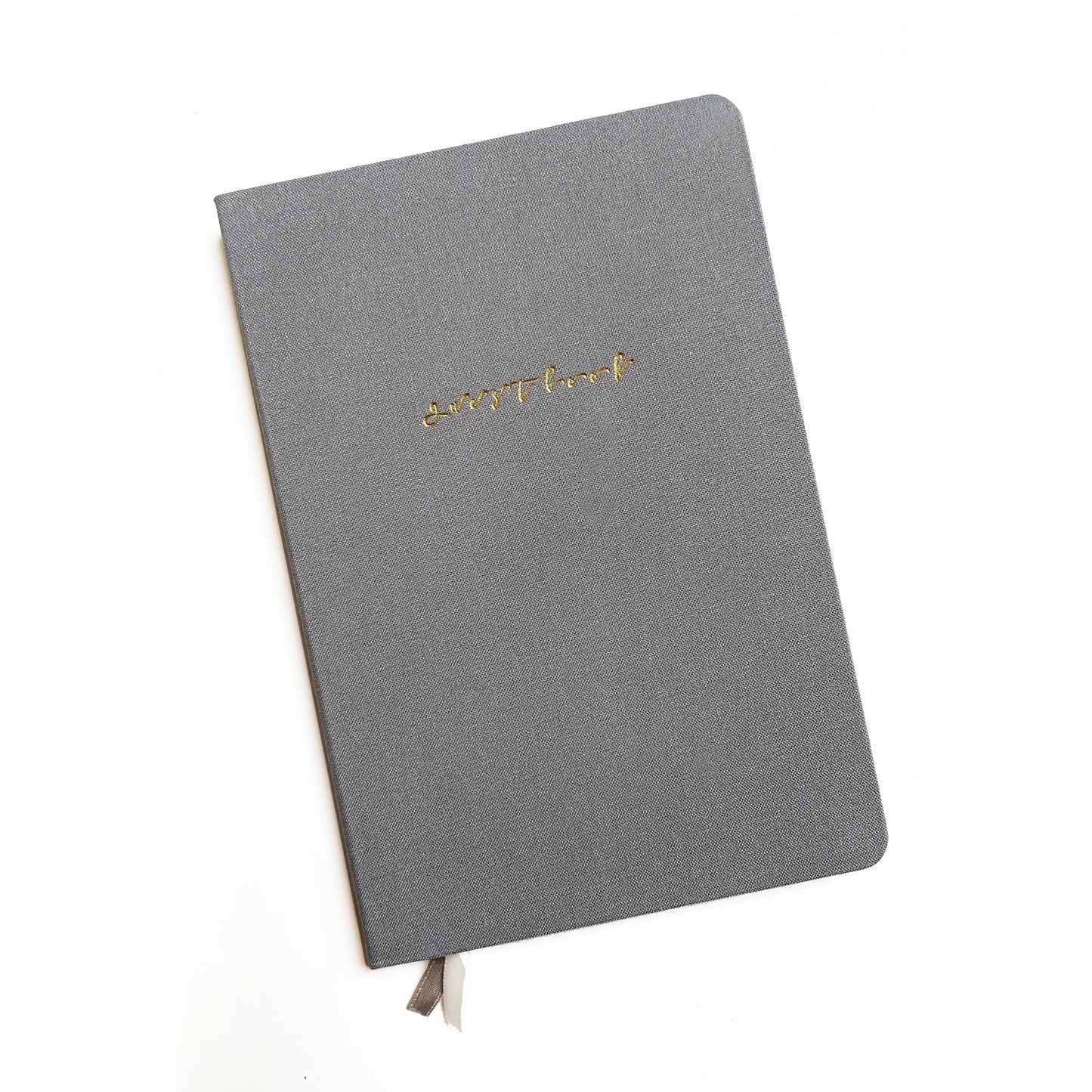 Blank Guestbook Foil Embossed Linen Notebook | Neutral Tones