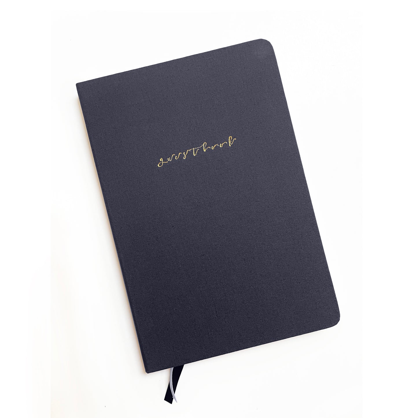 Blank Guestbook Foil Embossed Linen Notebook | Neutral Tones