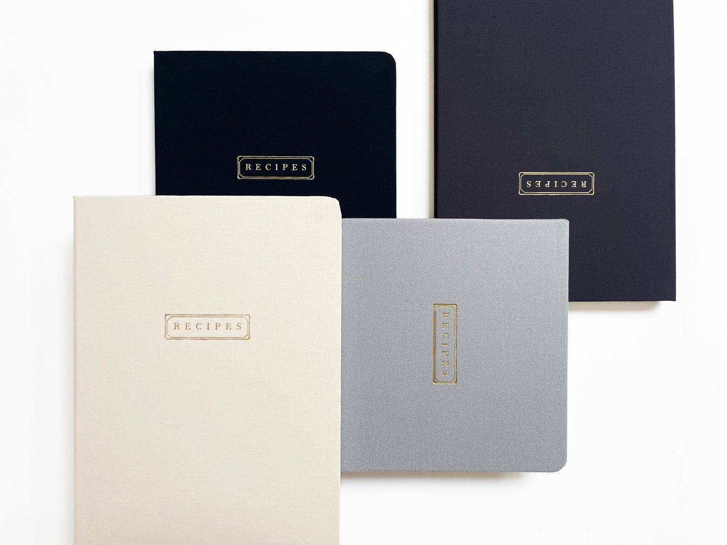 Custom Logo Foil Embossed Linen Notebooks | Neutral Tones