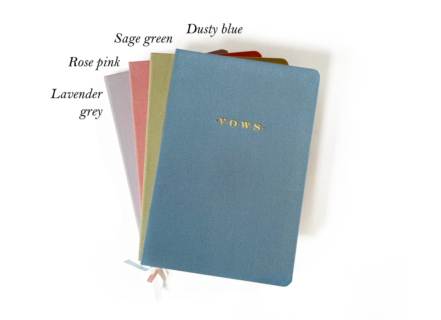 Wedding Vows Foil Embossed Linen Notebook | Soft Vintage Hues